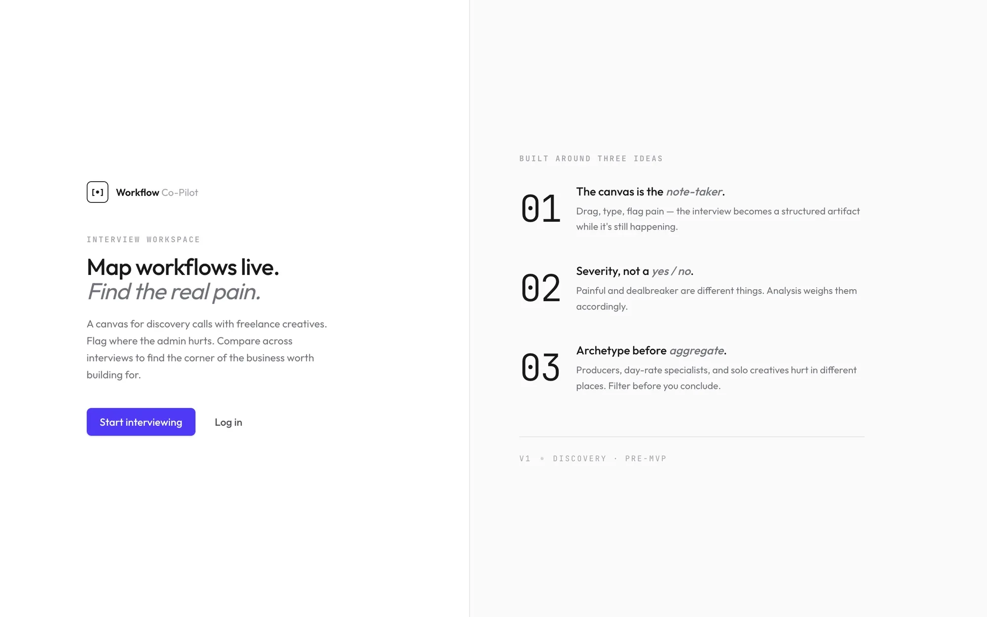Compass landing page: map workflows live, find the real pain
