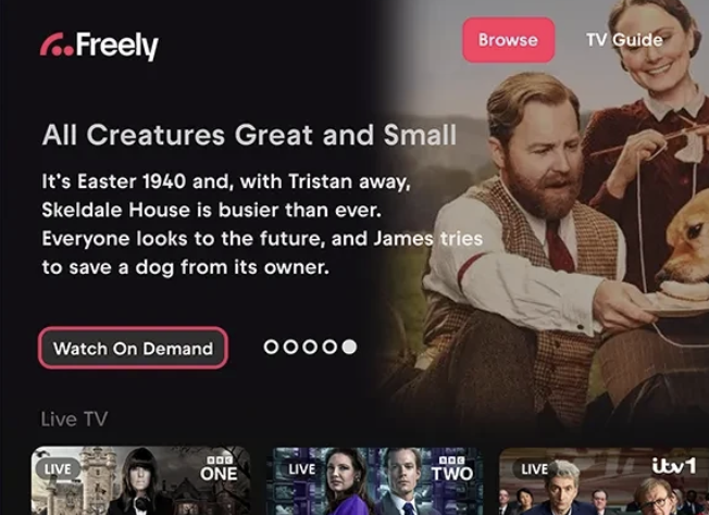 Freely TV interface screenshot